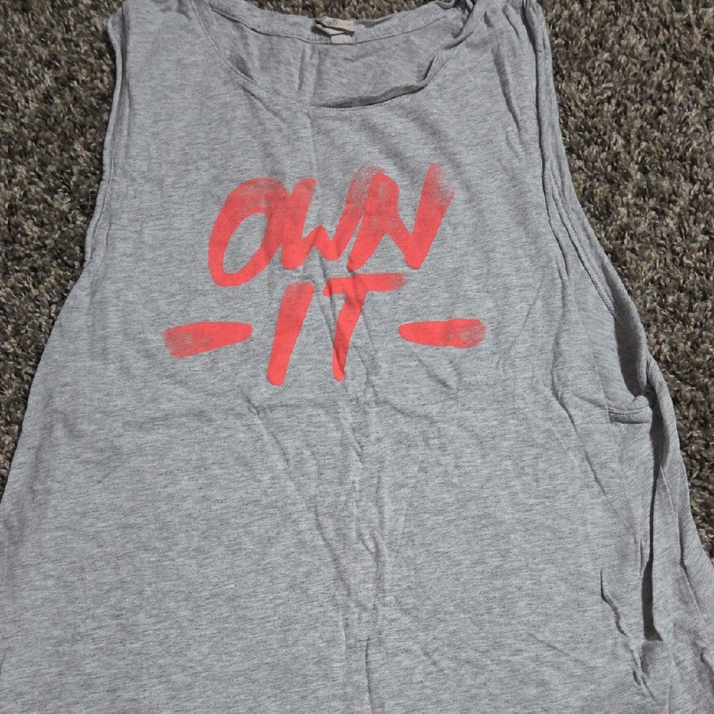 Under Armour Gray Muscle Tee with Red Graphic